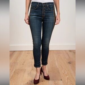 Veronica Beard Debbie Skinny Tux Stripe Jean Size 30